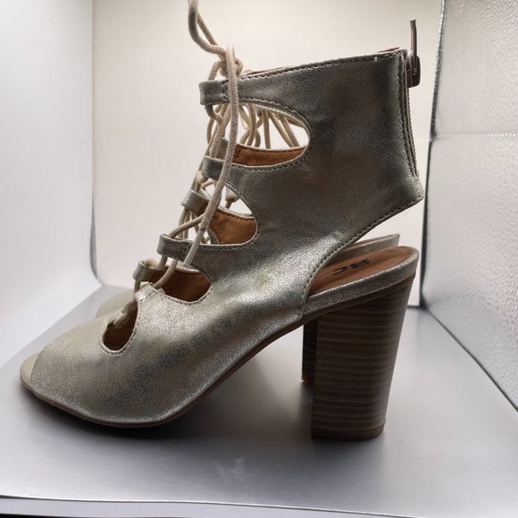 BP silver Stacked Heel Lace Ups! Size 6 - Picture 4 of 6
